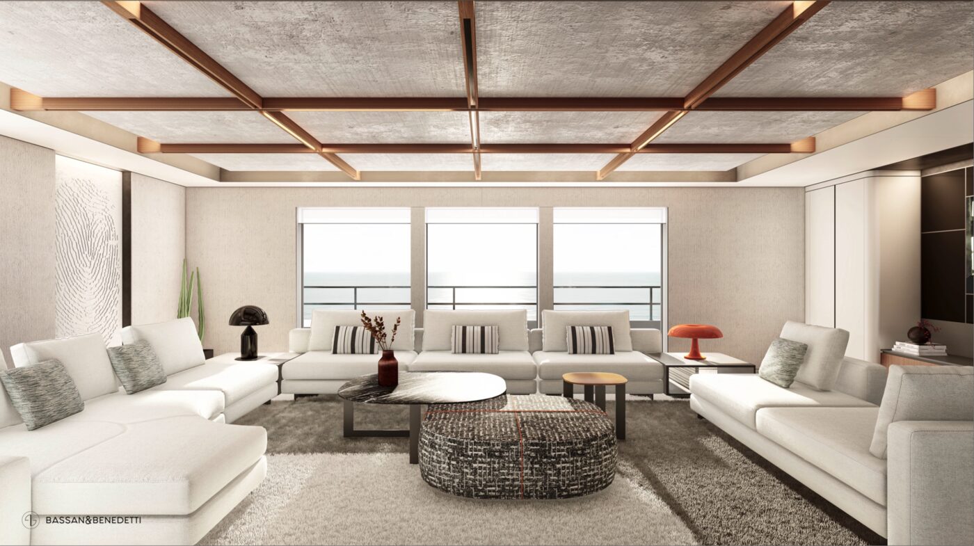 Salon with sea views