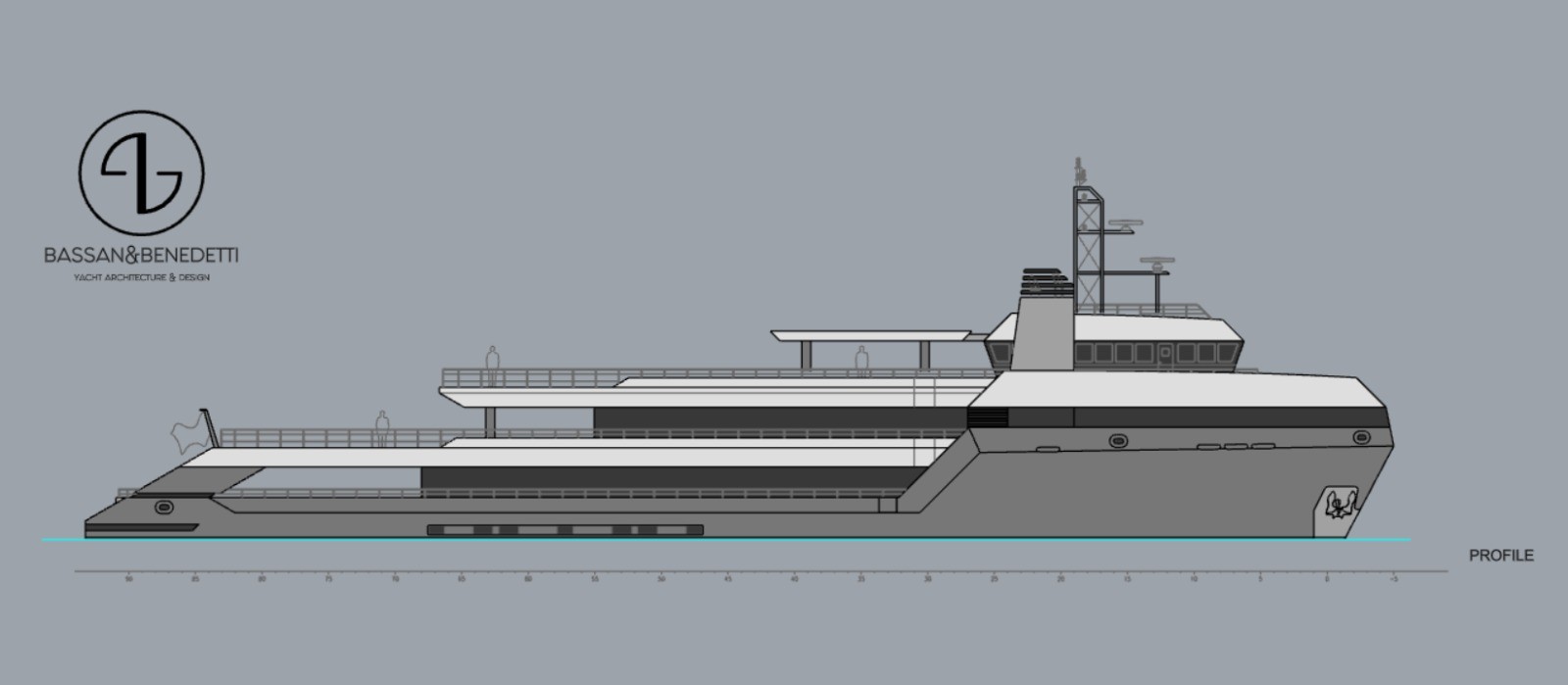 Project Atlantis — Bassan & Benedetti 60 m explorer conversion profile of a 190 ft (58 m) North American Shipbuilding OSV