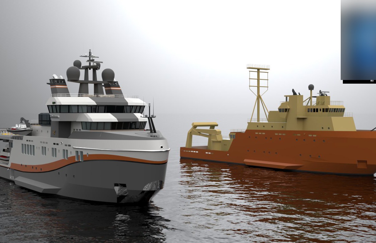 Project Concordia — converted expedition yacht alongside the original research hull