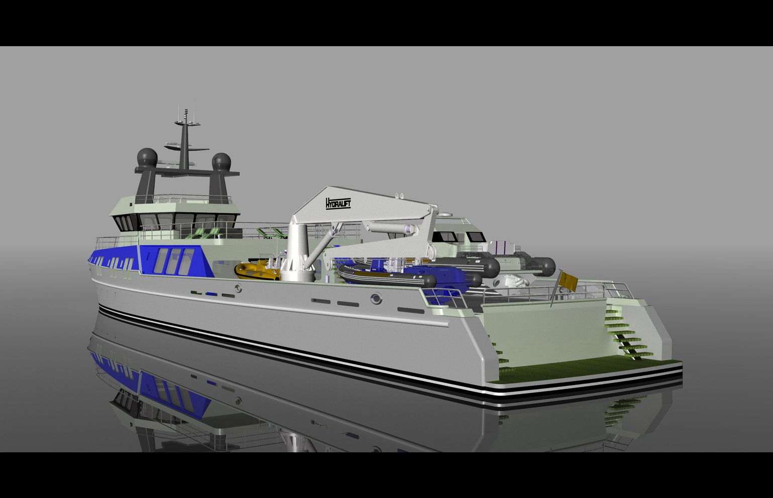 Project Corsair — conversion rendering, aft deck and beach club