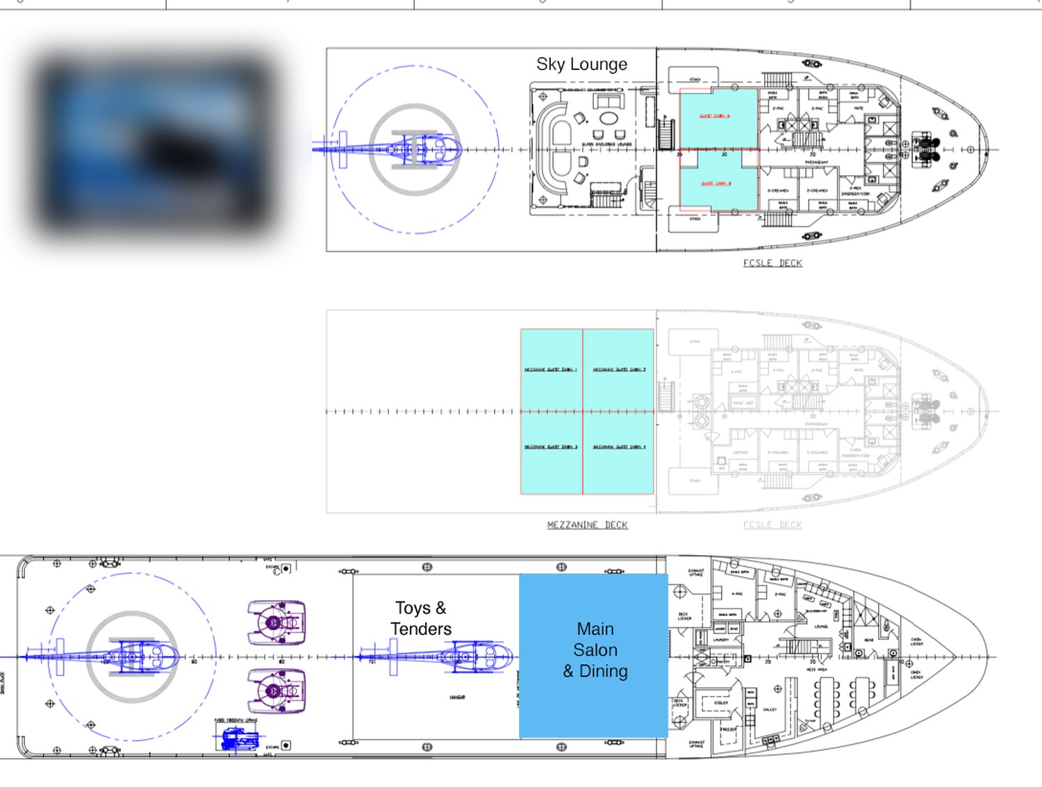 Project Courageous — conversion general arrangement, deck plans
