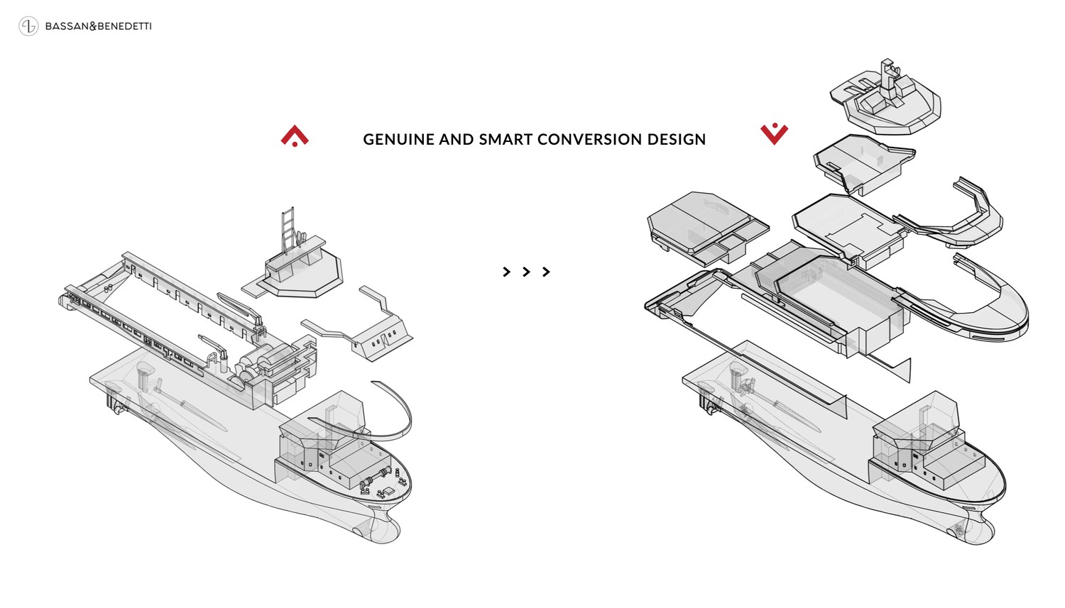 Project Falcon — genuine and smart conversion design, exploded view