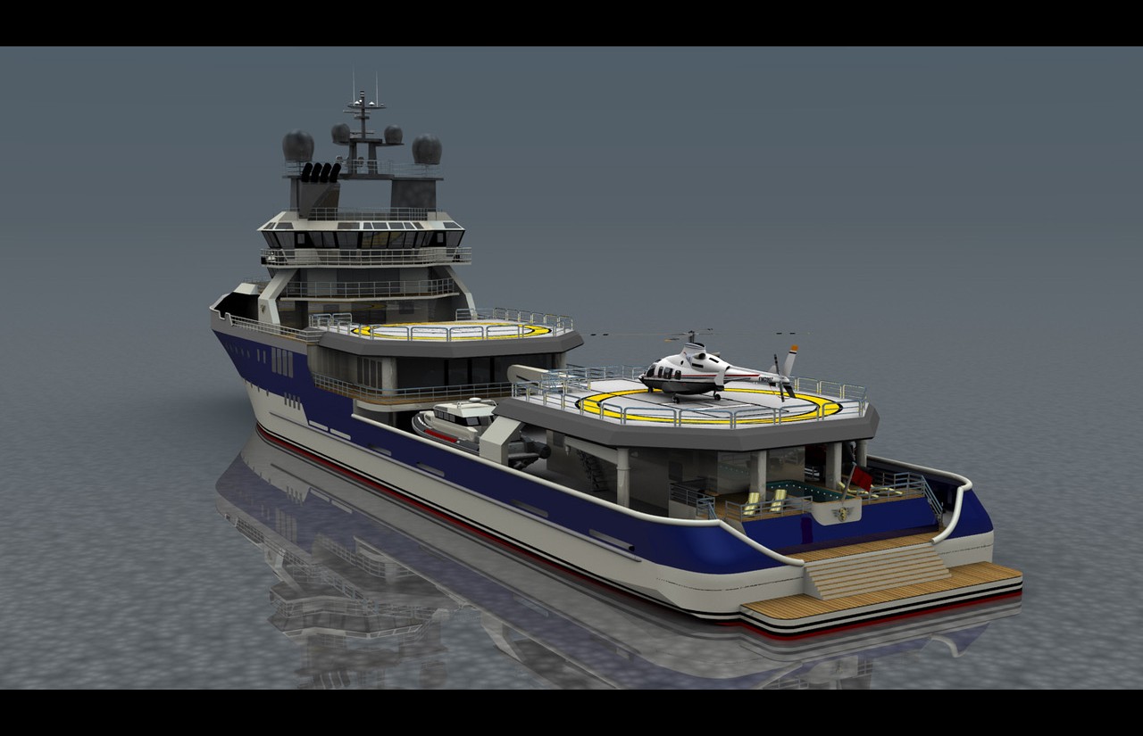 Project Octant — conversion rendering, aft helideck and beach club