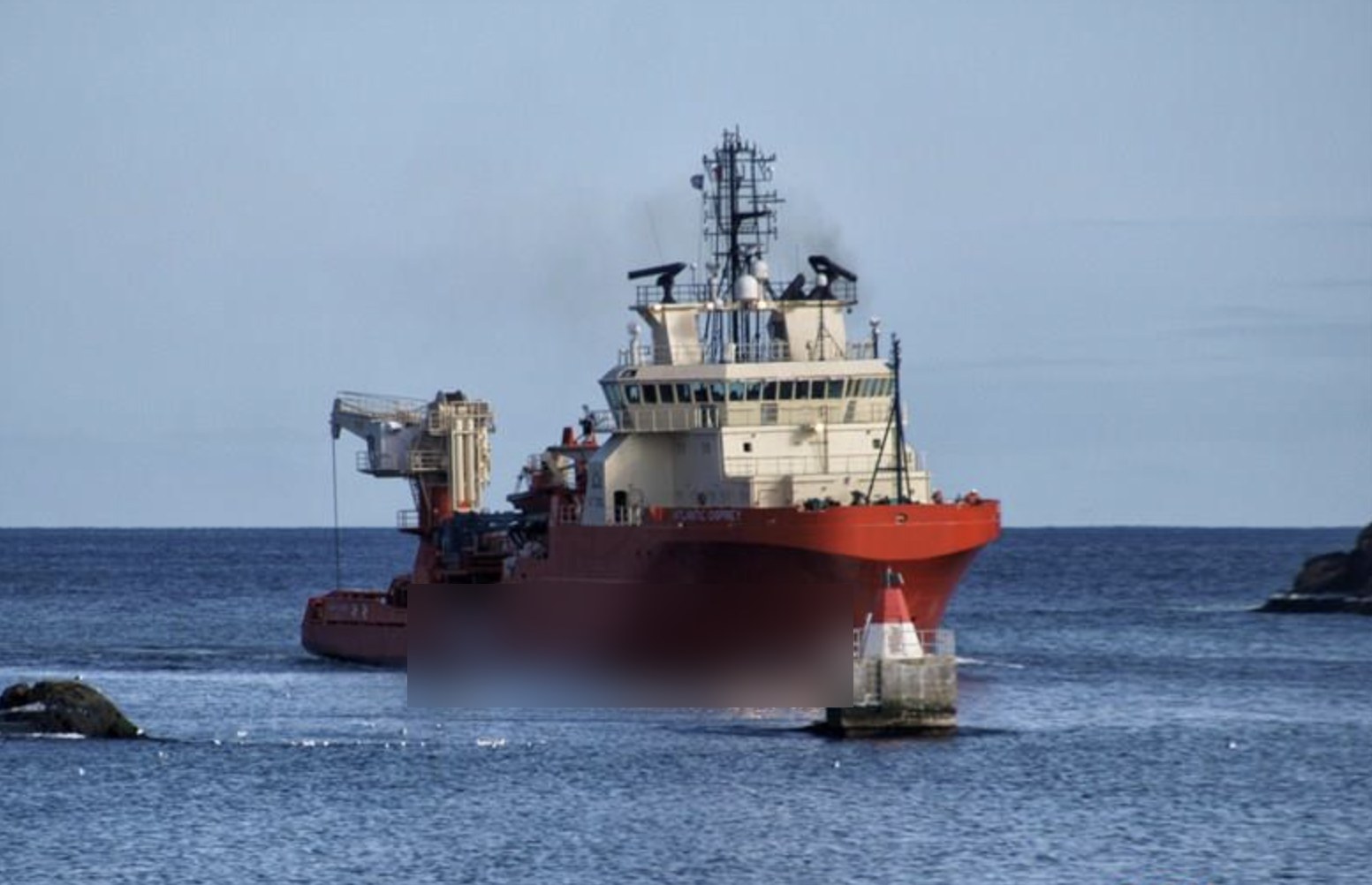 Project Osprey — stern and aft working deck with subsea crane
