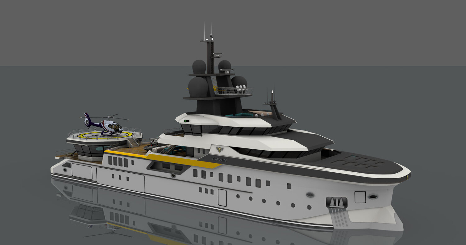Xplorer 250 Raven expedition yacht, bow